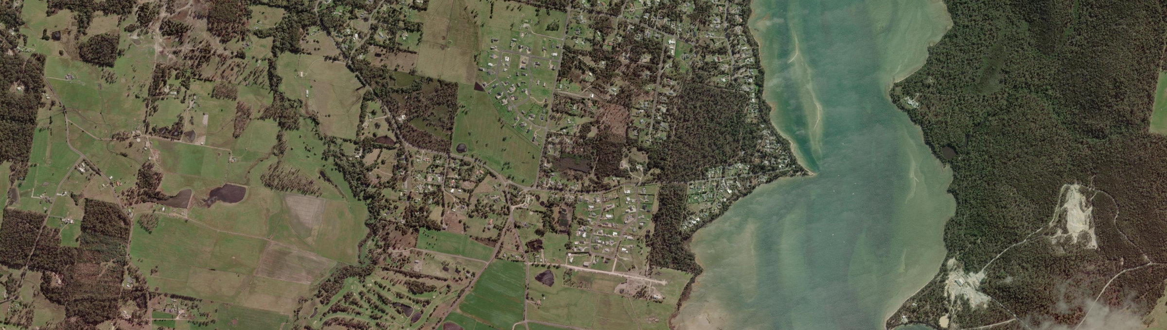 Aerial view of Squeaking Point, TAS