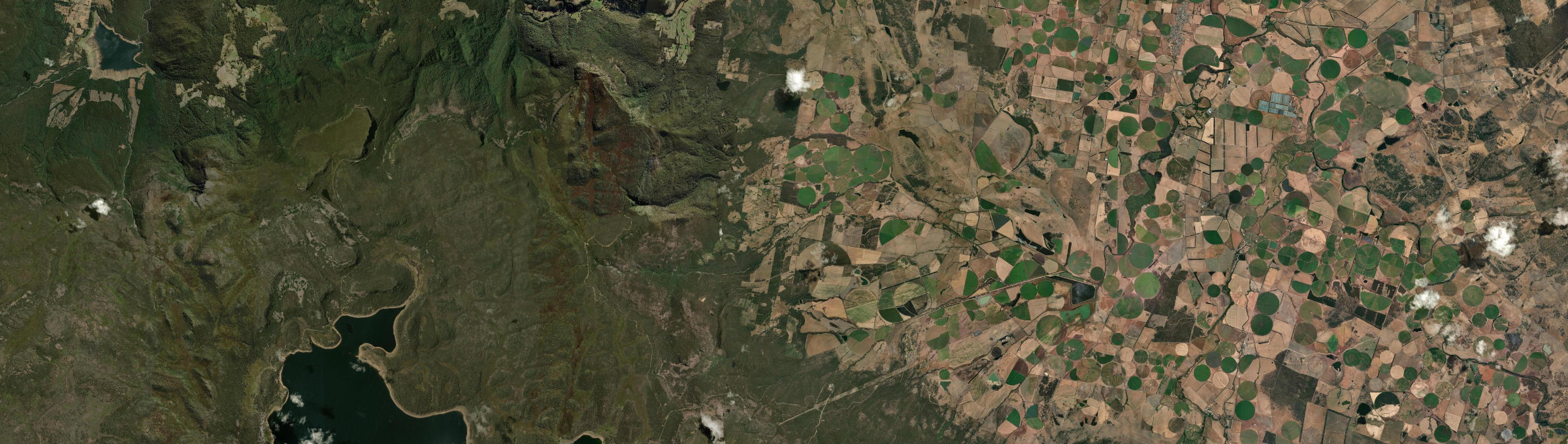 Aerial view of Blackwood Creek, TAS