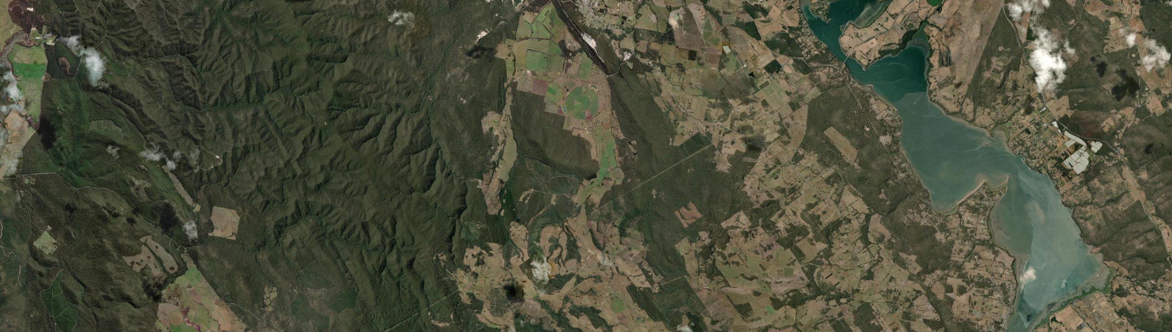 Aerial view of Flowery Gully, TAS