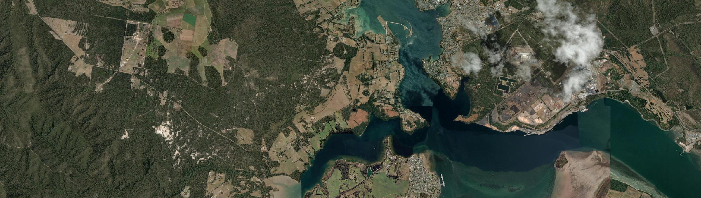 Aerial view of Clarence Point, TAS