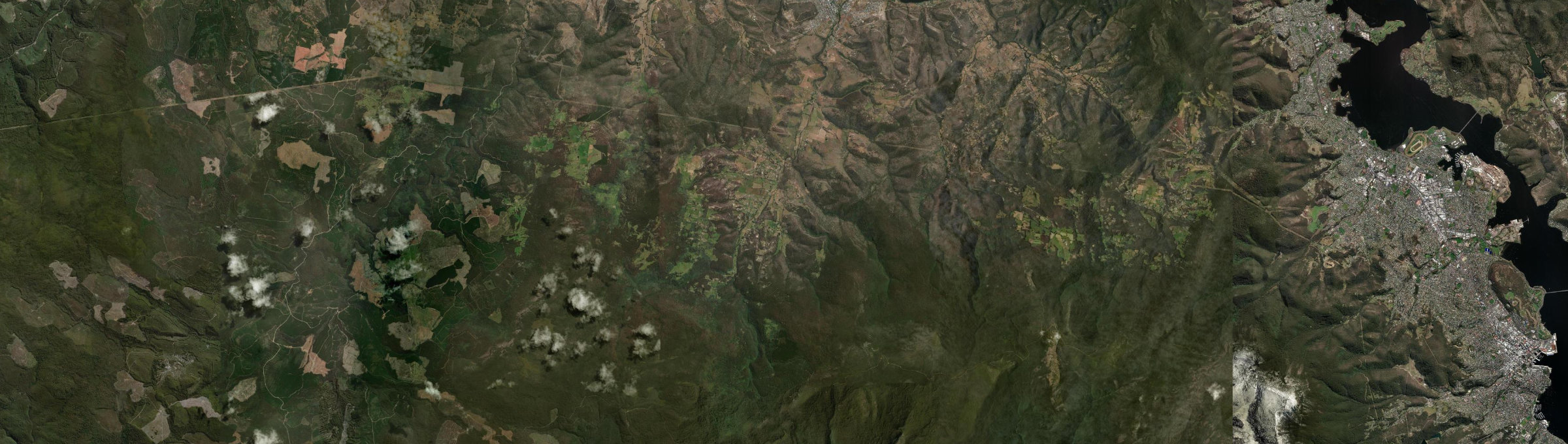 Aerial view of Lachlan, TAS