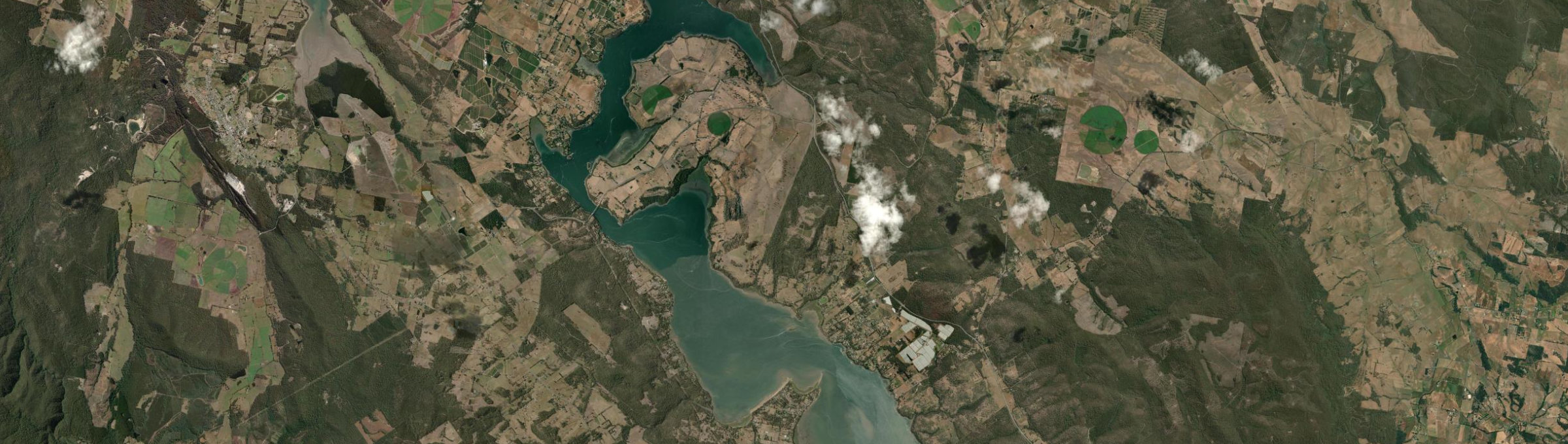Aerial view of Hillwood, TAS