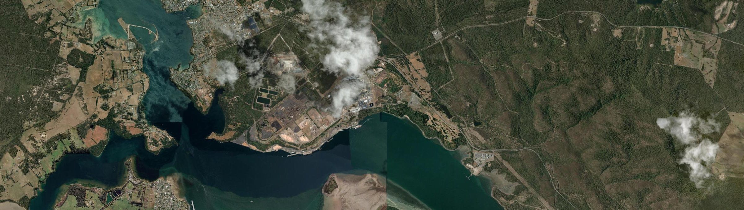Aerial view of Bell Bay, TAS