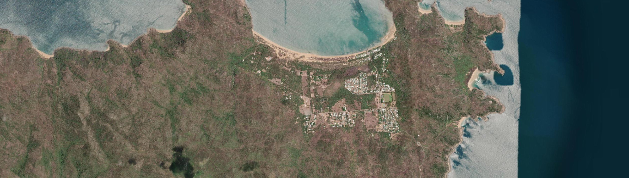 Aerial view of Horseshoe Bay, QLD