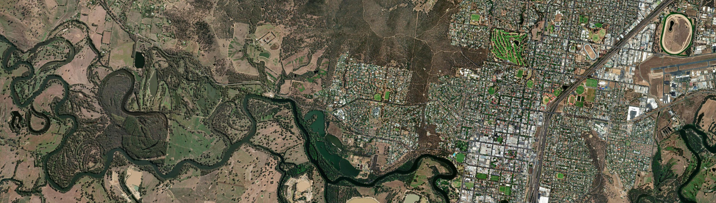Aerial view of West Albury, NSW