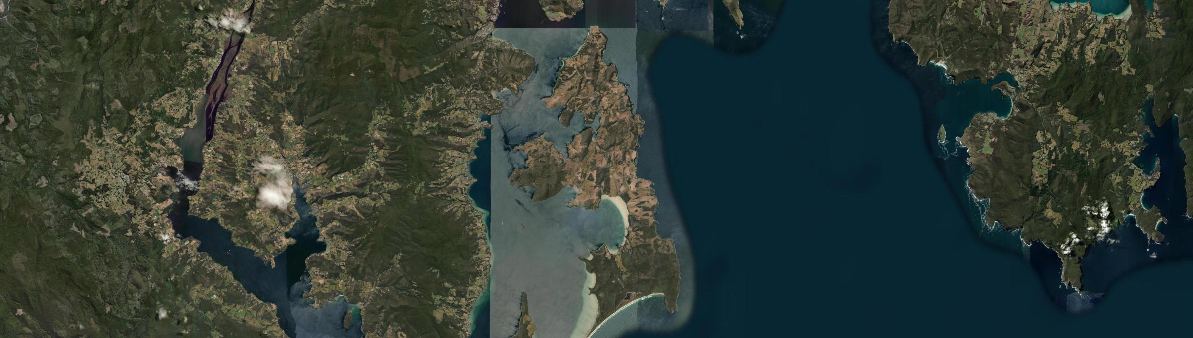 Aerial view of North Bruny, TAS