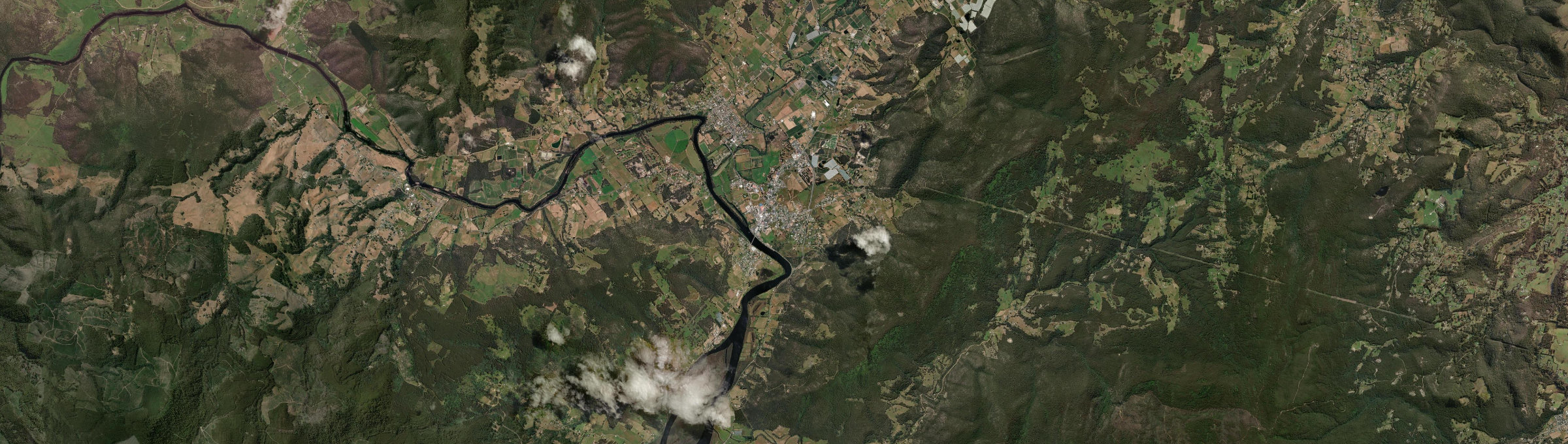 Aerial view of Huonville, TAS