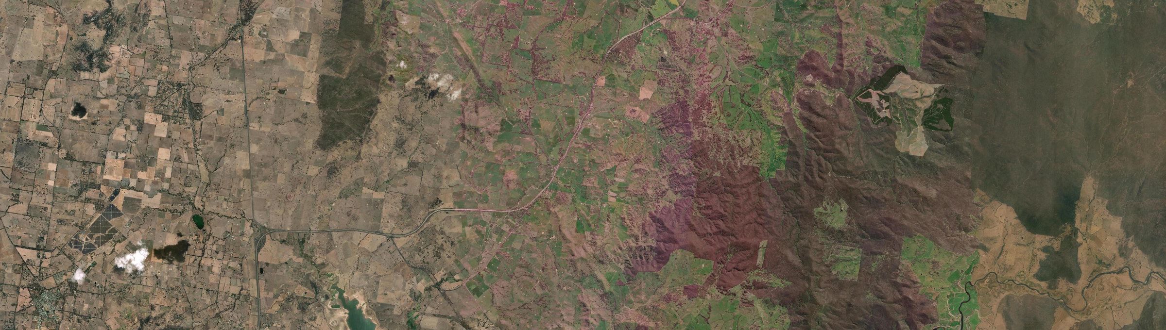 Aerial view of Mullengandra, NSW