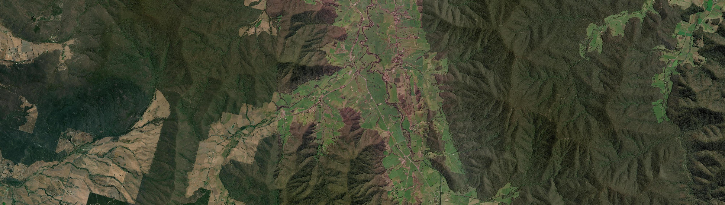 Aerial view of Running Creek (Vic.), VIC
