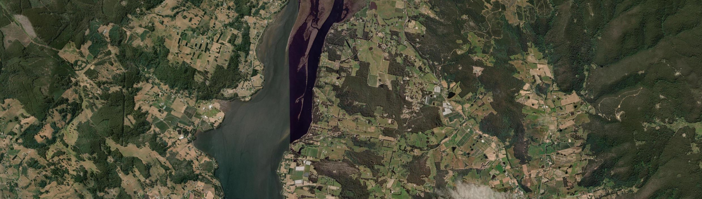 Aerial view of Glaziers Bay, TAS