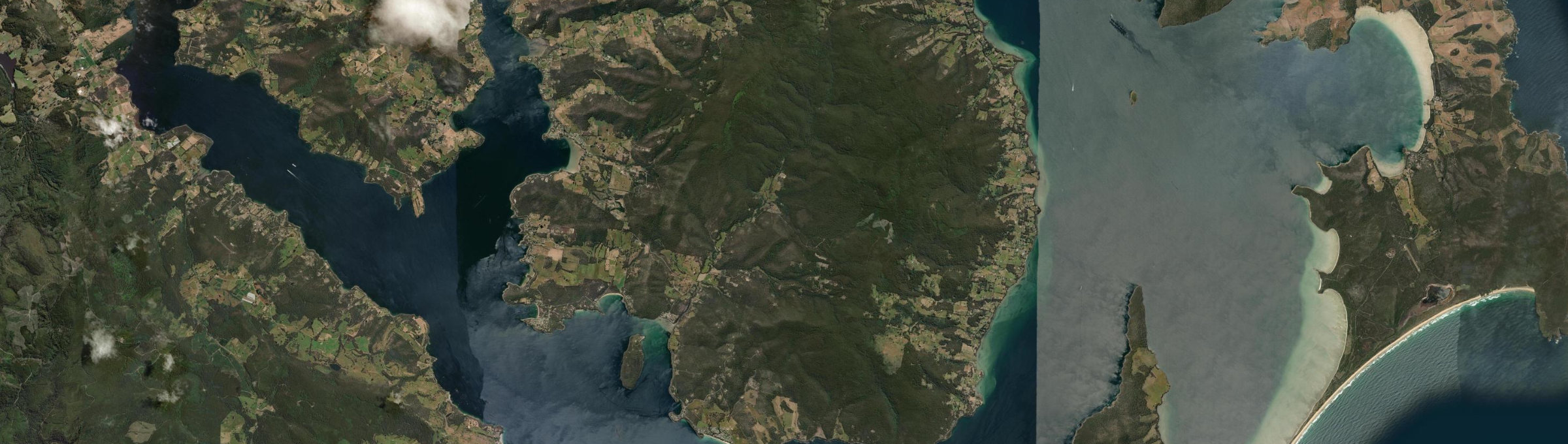 Aerial view of Garden Island Creek, TAS