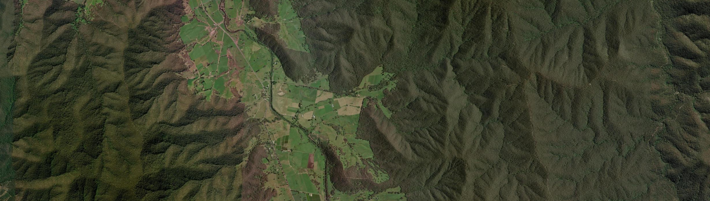 Aerial view of Mongans Bridge, VIC