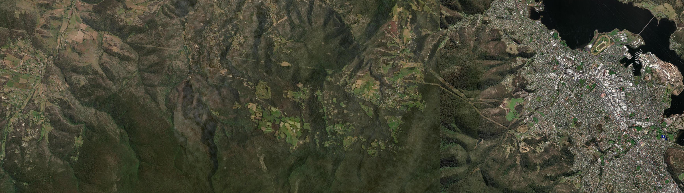 Aerial view of Collinsvale, TAS