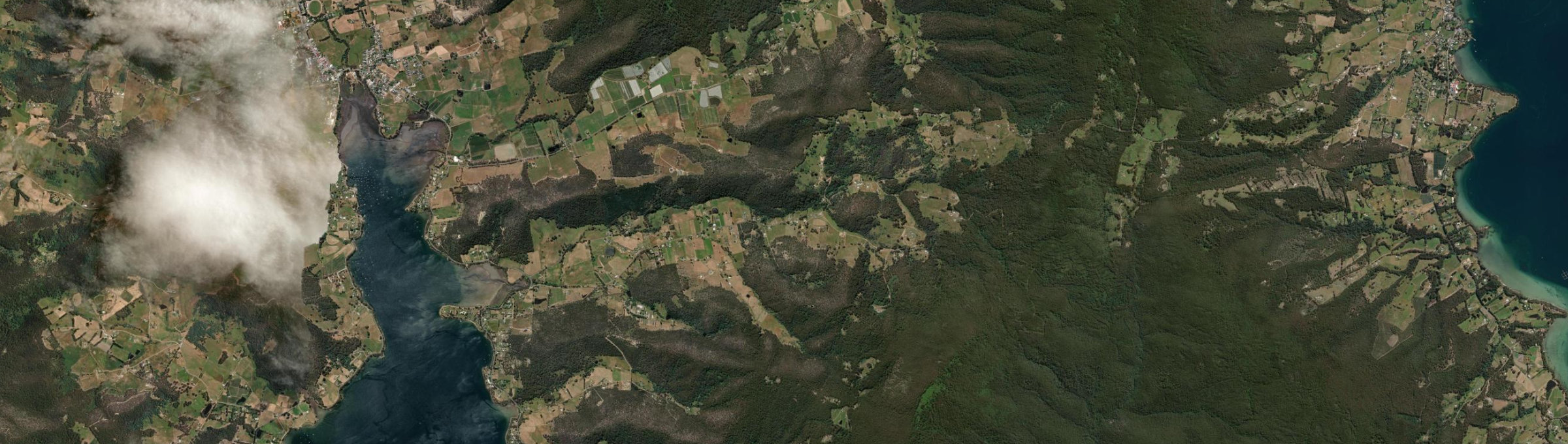Aerial view of Gardners Bay, TAS