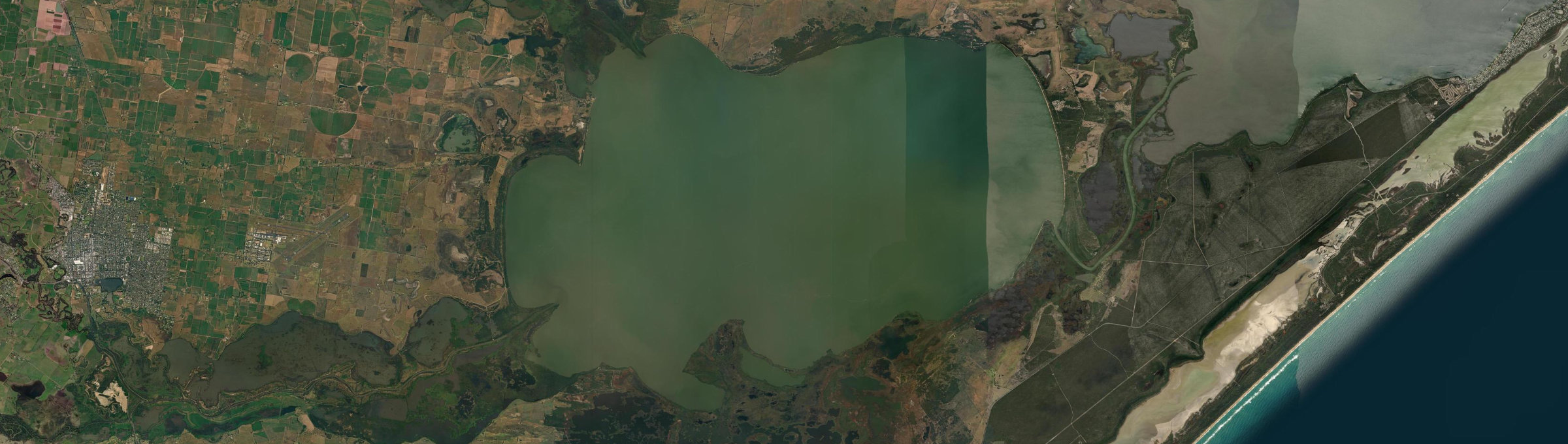 Aerial view of Lake Wellington, VIC