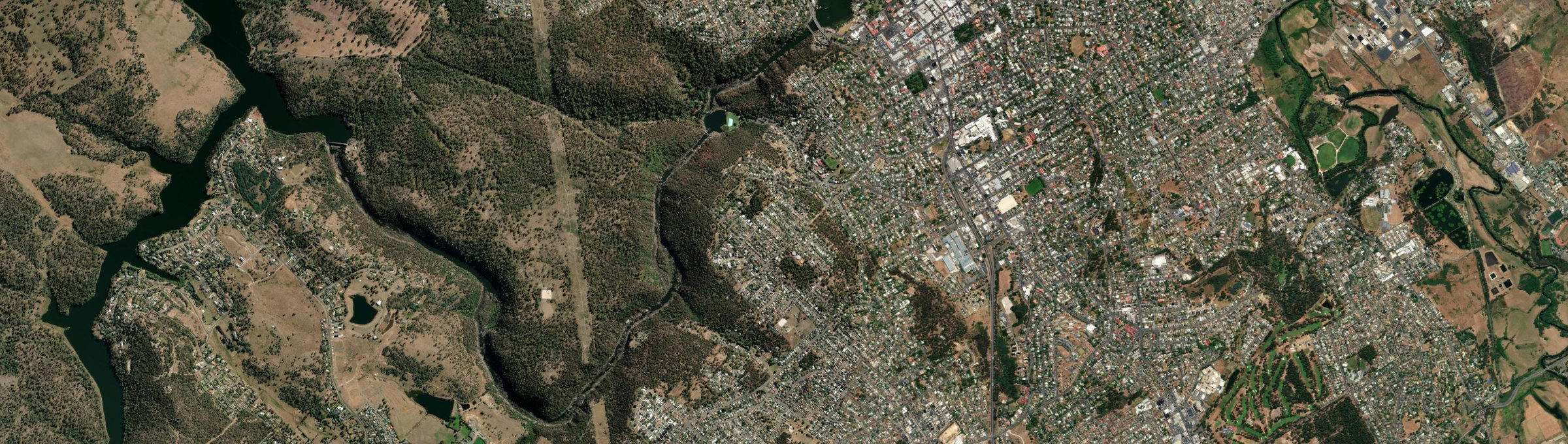 Aerial view of West Launceston, TAS