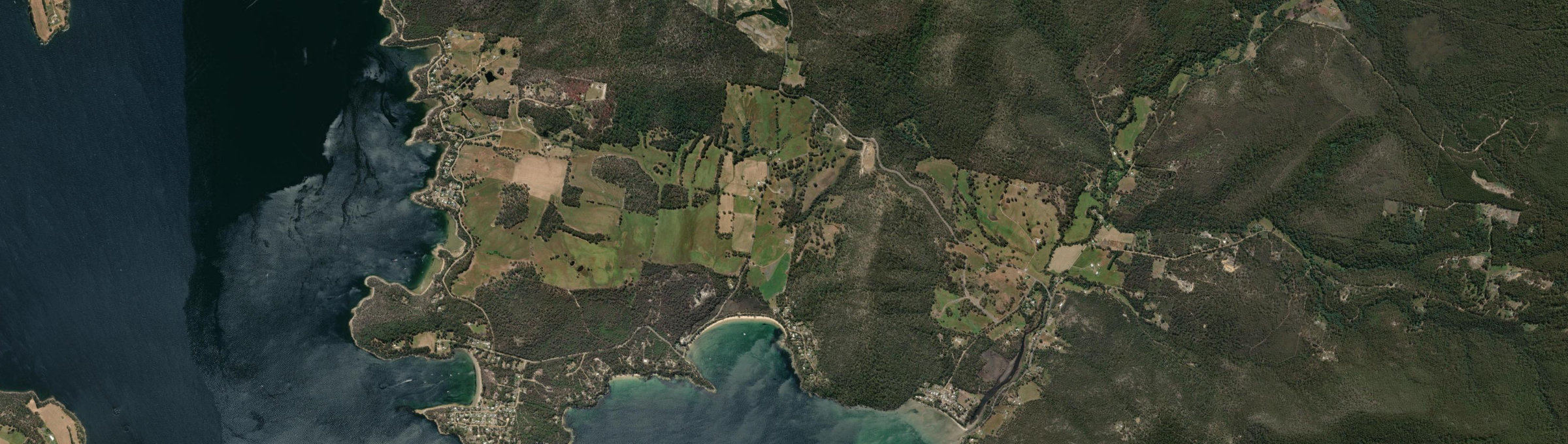Aerial view of Randalls Bay, TAS