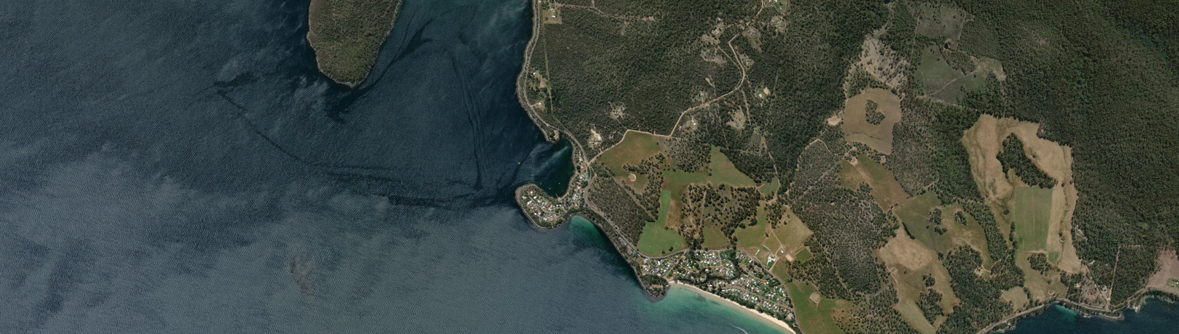 Aerial view of Charlotte Cove, TAS