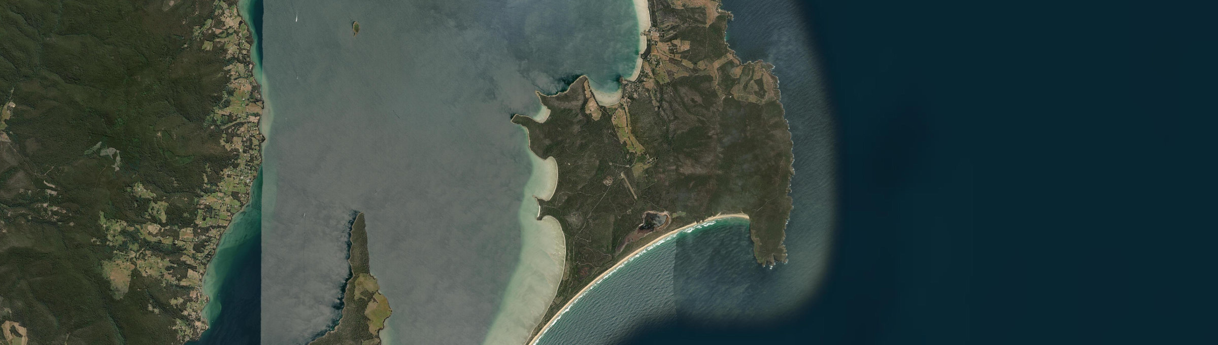 Aerial view of Great Bay, TAS