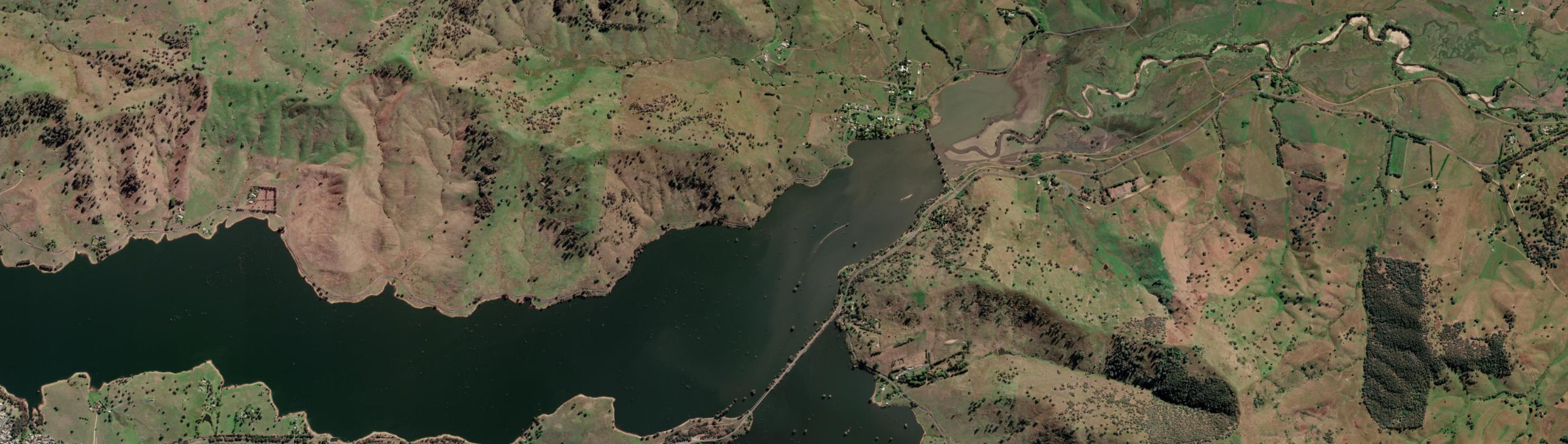 Aerial view of Old Tallangatta, VIC
