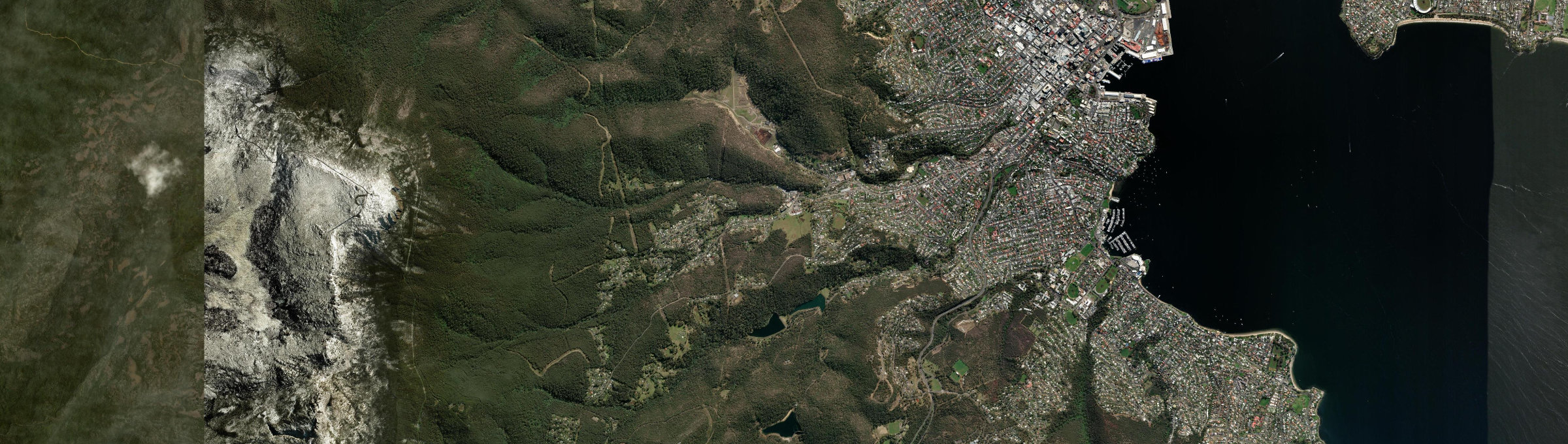 Aerial view of South Hobart, TAS