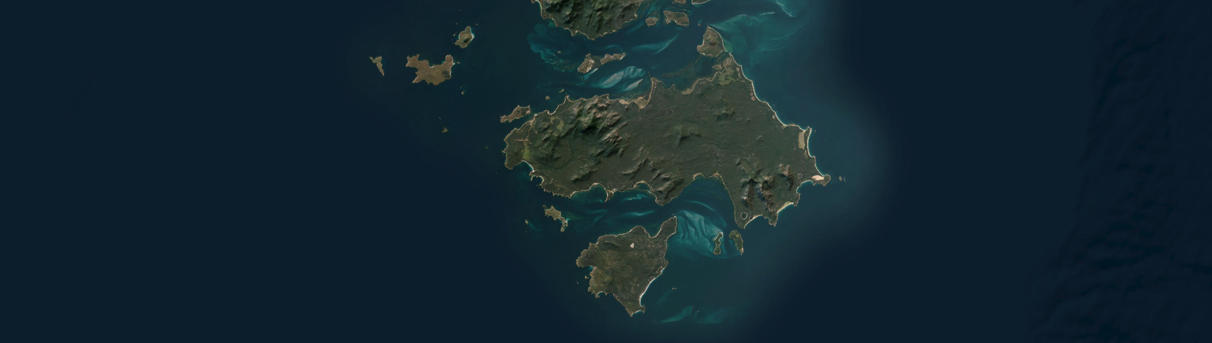 Aerial view of Cape Barren Island, TAS