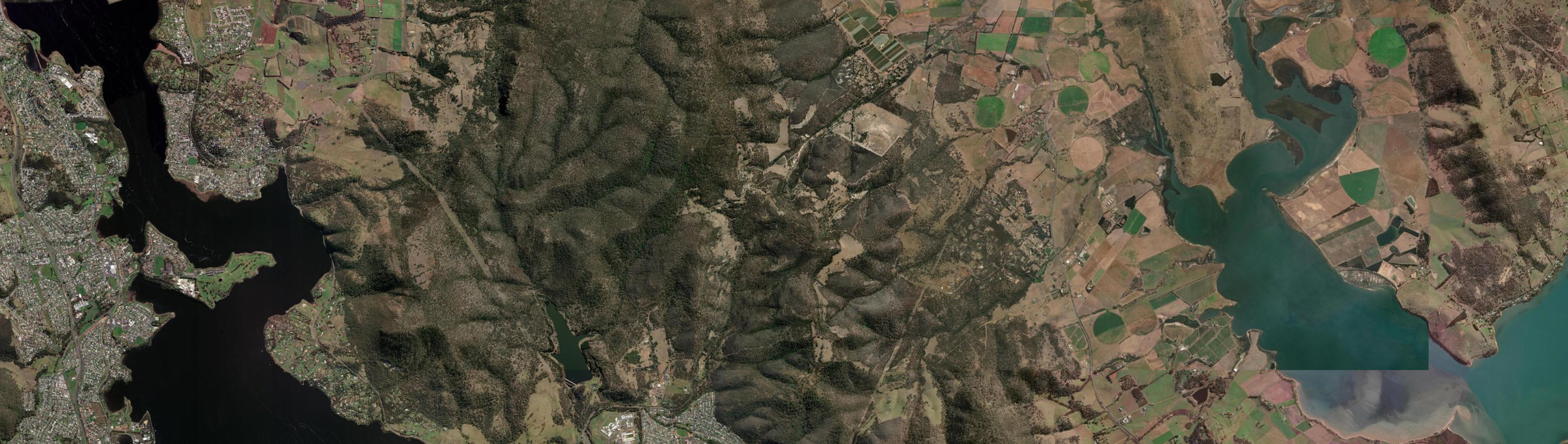 Aerial view of Grasstree Hill, TAS