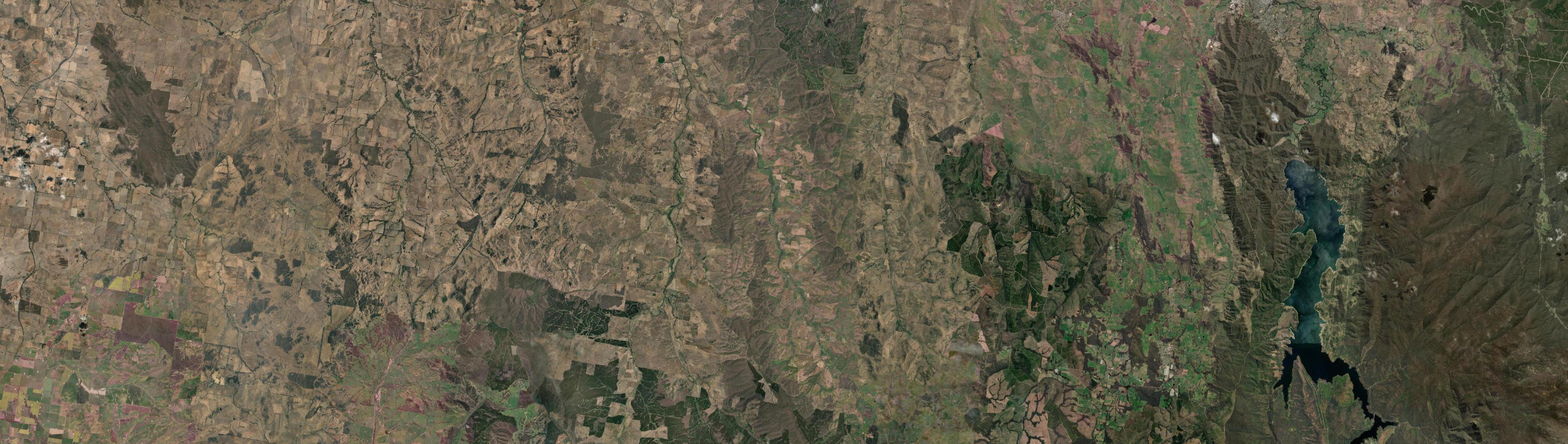 Aerial view of Oberne Creek, NSW