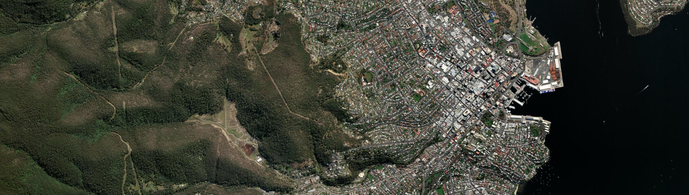 Aerial view of West Hobart, TAS