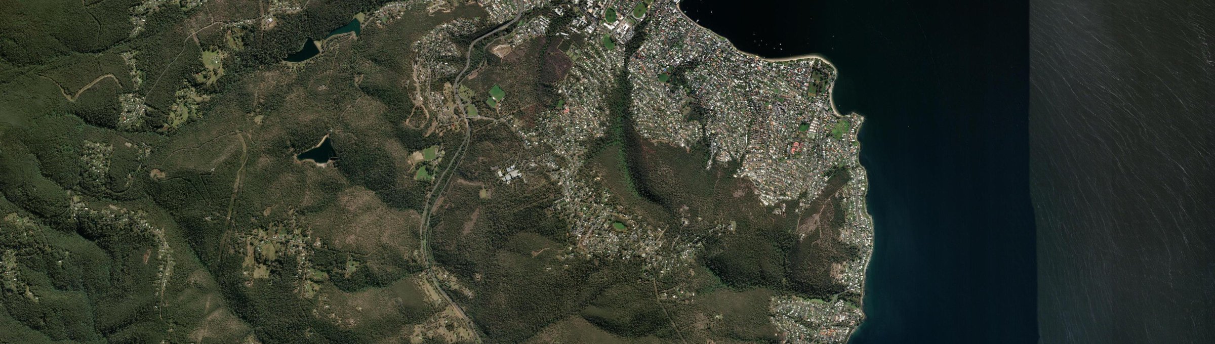 Aerial view of Mount Nelson, TAS