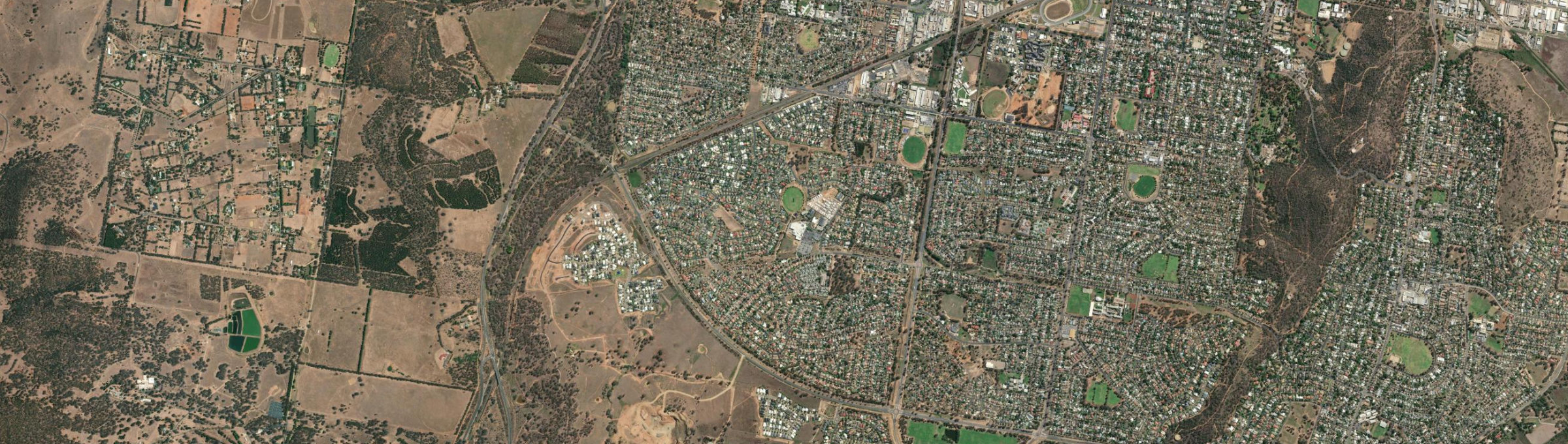 Aerial view of Glenfield Park, NSW