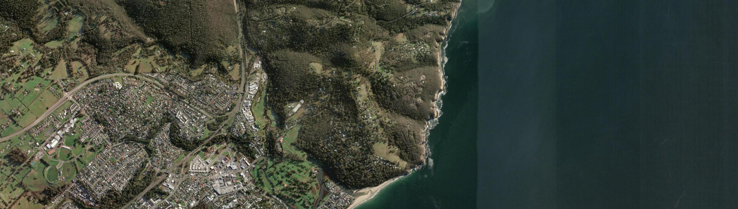Aerial view of Bonnet Hill, TAS