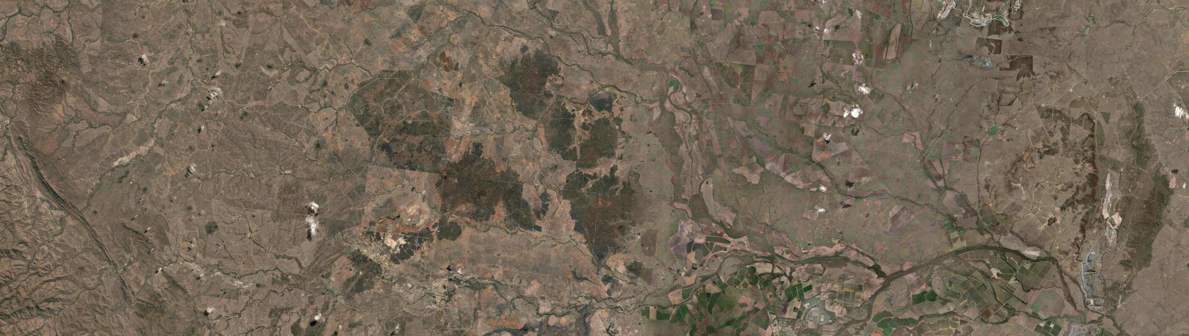 Aerial view of Fork Lagoons, QLD