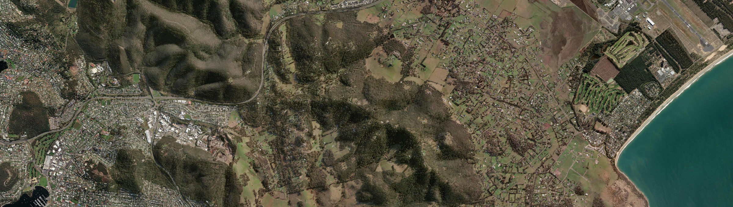 Aerial view of Mount Rumney, TAS