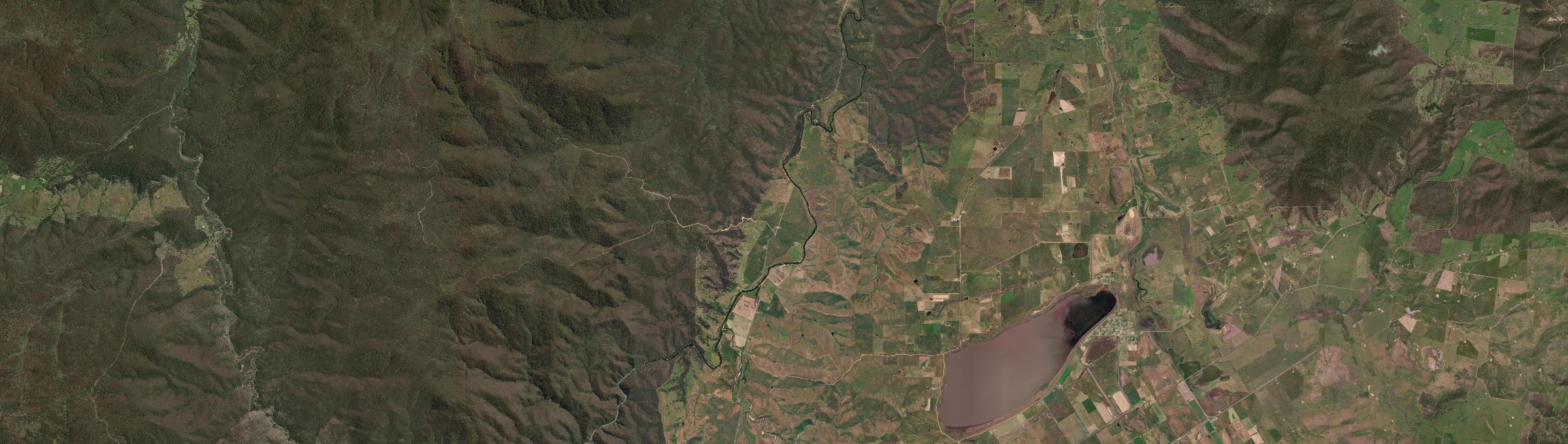 Aerial view of Omeo Valley, VIC
