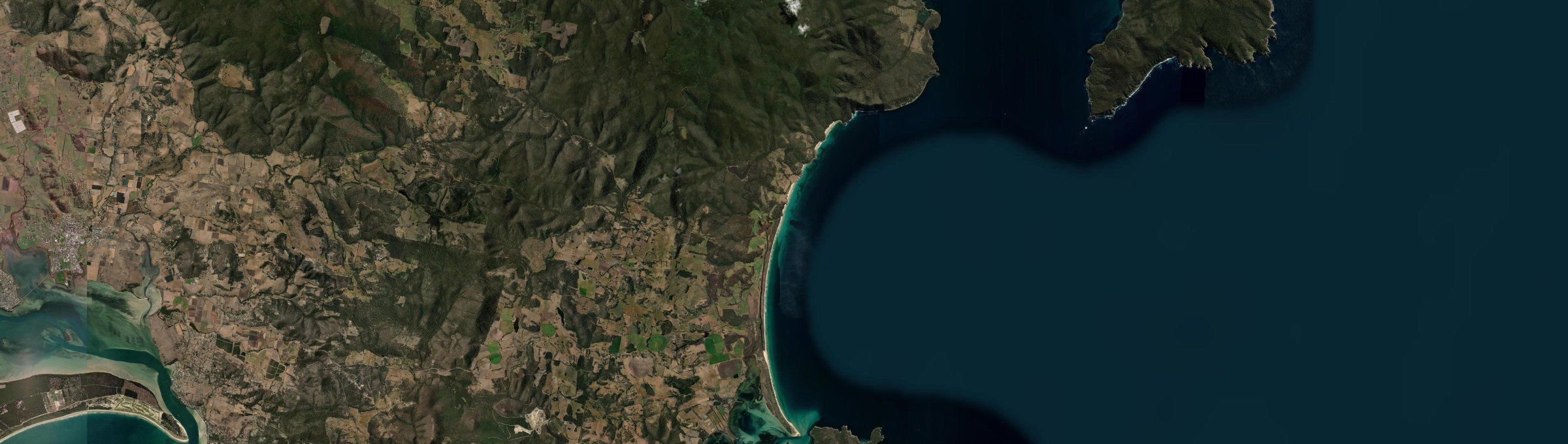 Aerial view of Bream Creek, TAS