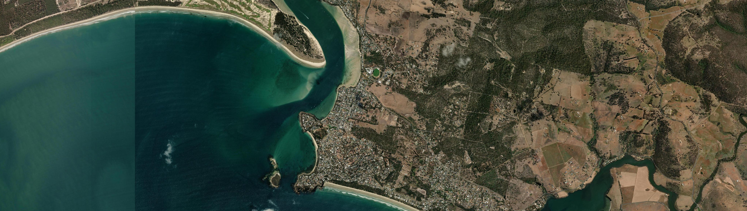 Aerial view of Dodges Ferry, TAS