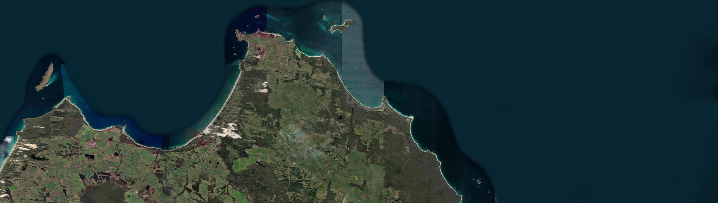 Aerial view of Musselroe Bay, TAS