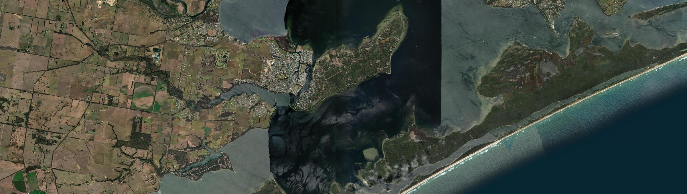 Aerial view of Raymond Island, VIC