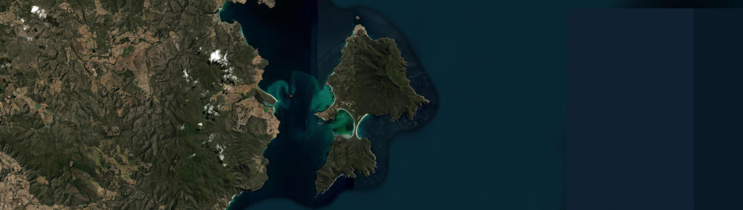 Aerial view of Maria Island, TAS