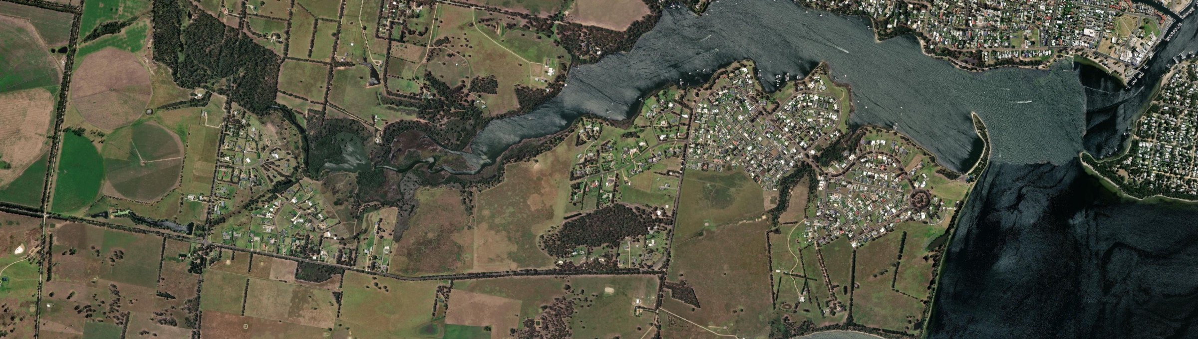 Aerial view of Newlands Arm, VIC