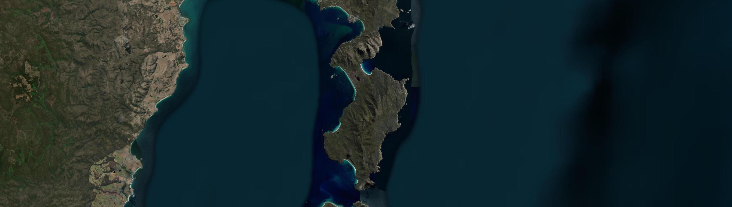 Aerial view of Freycinet, TAS