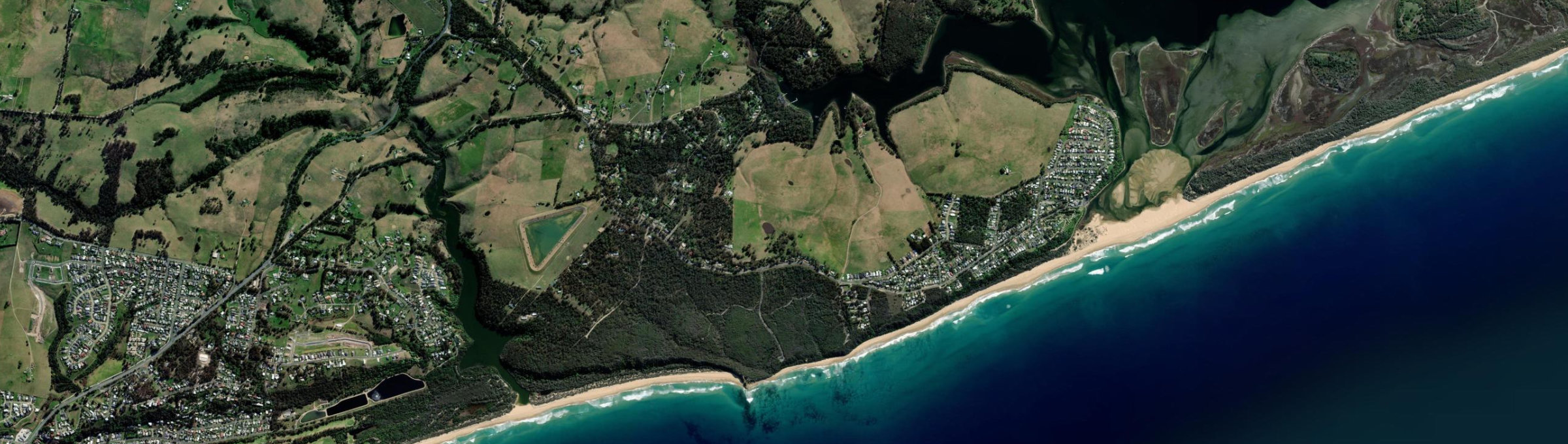 Aerial view of Lake Tyers Beach, VIC