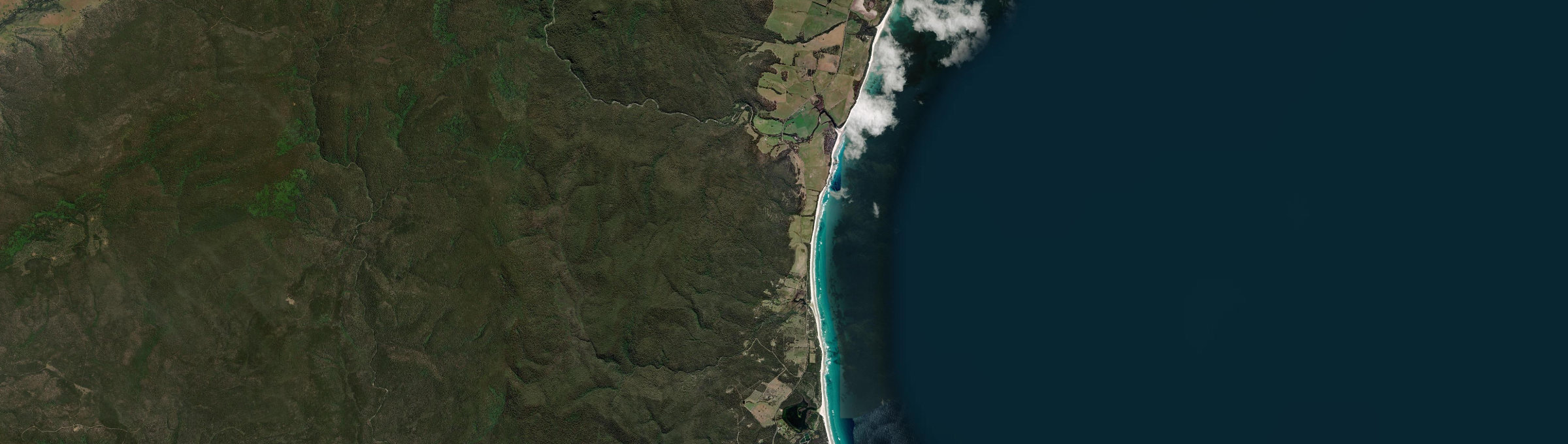 Aerial view of Douglas River, TAS