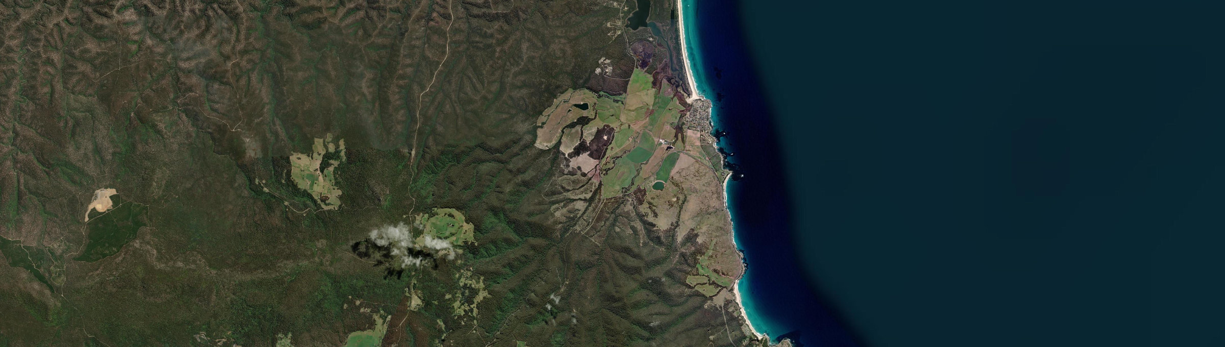 Aerial view of Falmouth, TAS