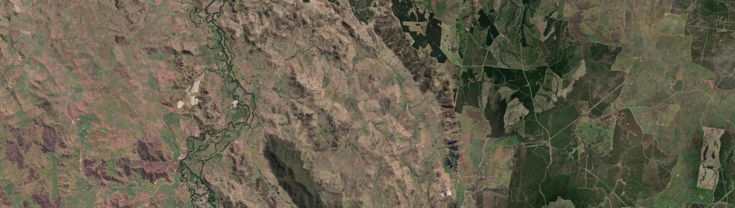 Aerial view of Brungle Creek, NSW