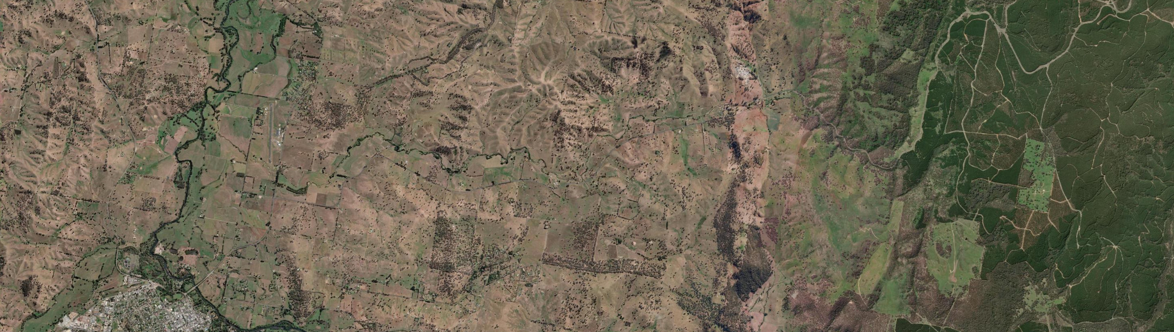 Aerial view of Bombowlee Creek, NSW