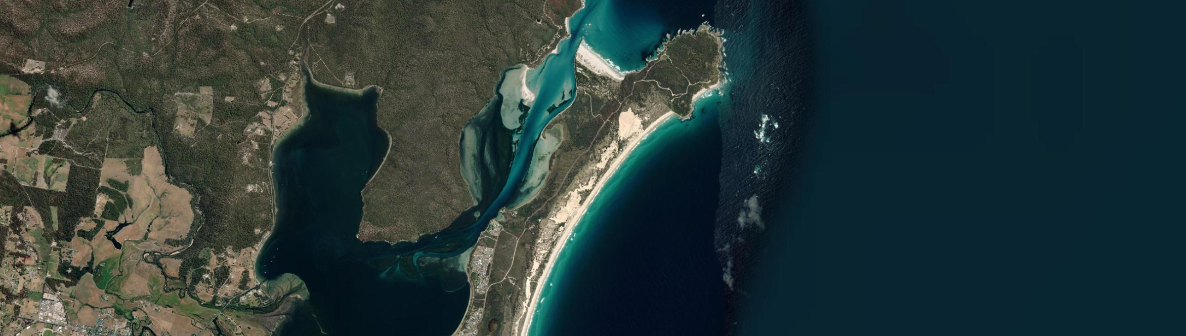 Aerial view of Akaroa, TAS