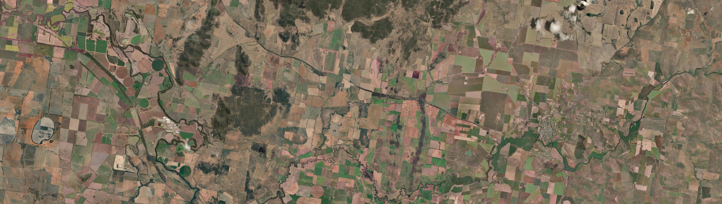 Aerial view of Nyrang Creek, NSW