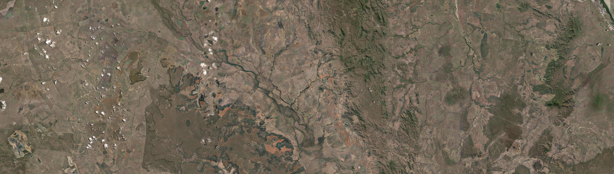 Aerial view of Clarke Creek, QLD